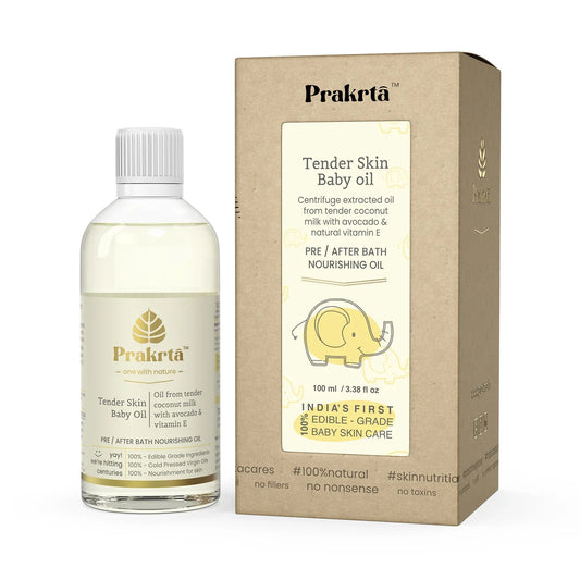 Tender Skin Baby Oil - edible coconut oil massage - Prakrta