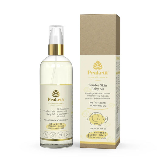Tender Skin Baby Oil - virgin coconut oil for newborn baby - Prakrta