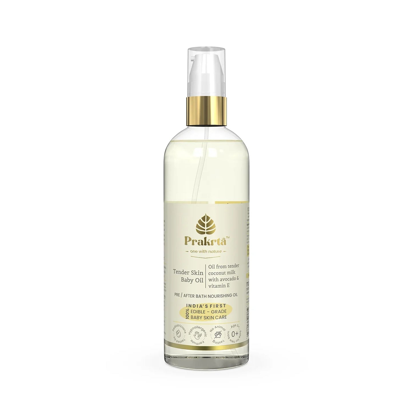 Tender Skin Baby Oil - virgin coconut oil for newborn baby - Prakrta