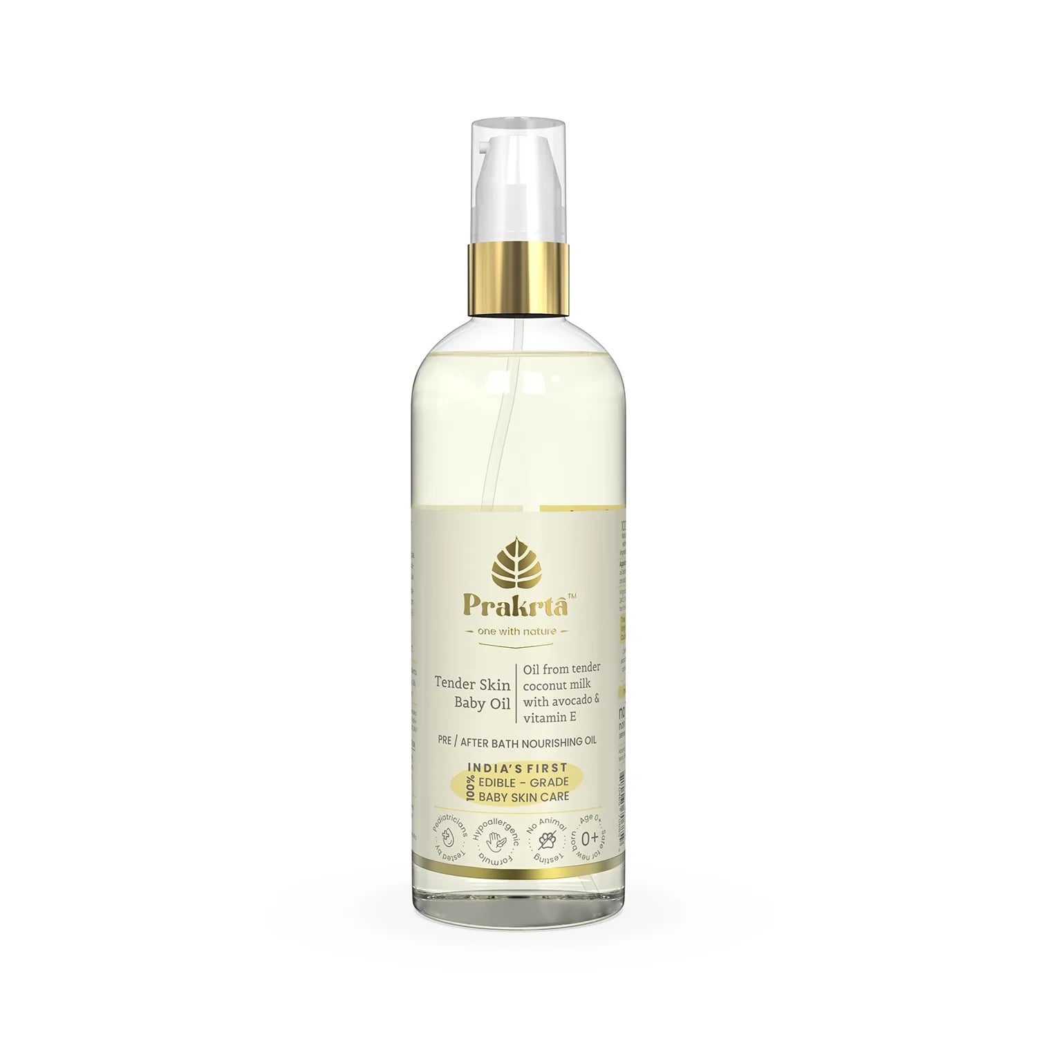 Tender Skin Baby Oil - virgin coconut oil for newborn baby - Prakrta