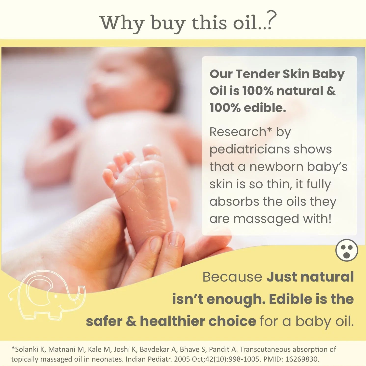 Tender Skin Baby Oil - edible coconut oil for baby massage - Prakrta