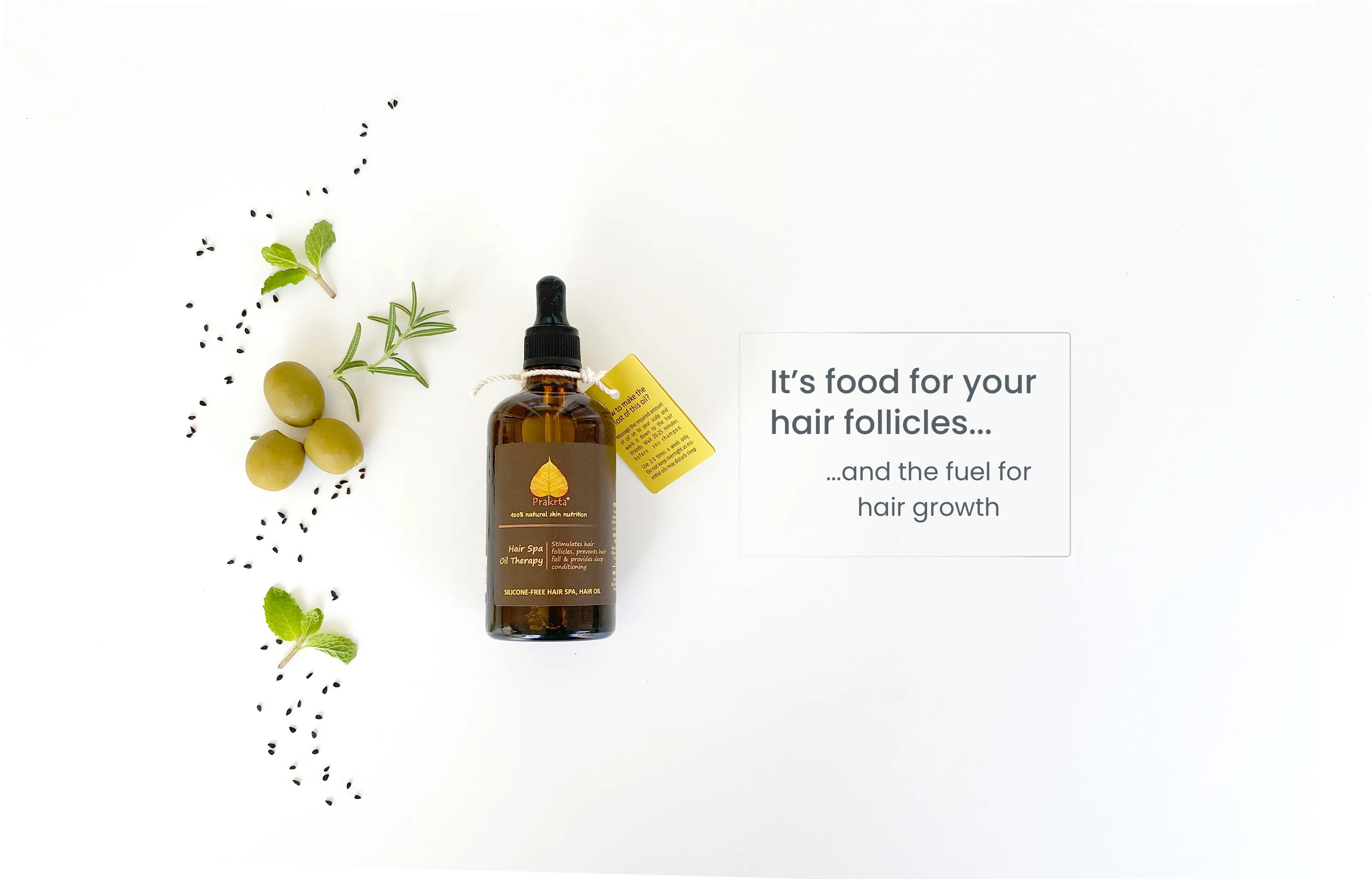 Hair oil bottle for hair fall control with rosemary and mint