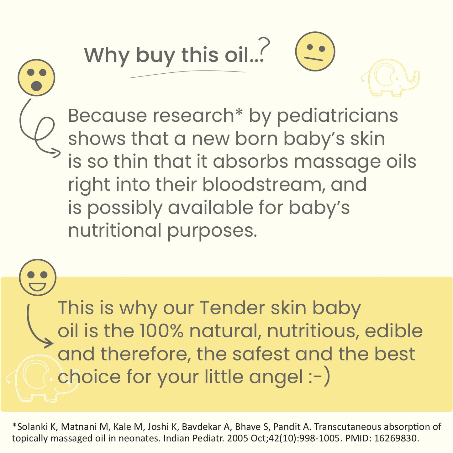 Tender Skin Baby Oil-Virgin coconut oil w/ Vitamin E & Avocado oil | 100% natural & edible | 100 ml