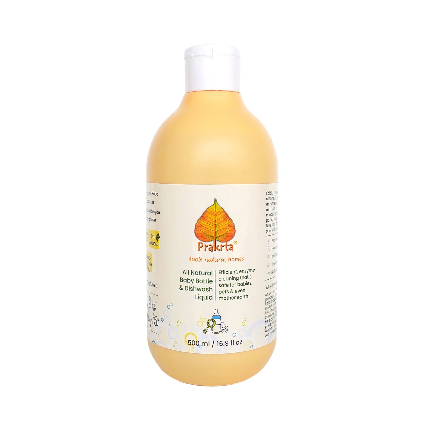 All Natural Baby Bottle & Dishwash Liquid - with Neem & Tulsi | No Toxins, No residue, edible grade preservative